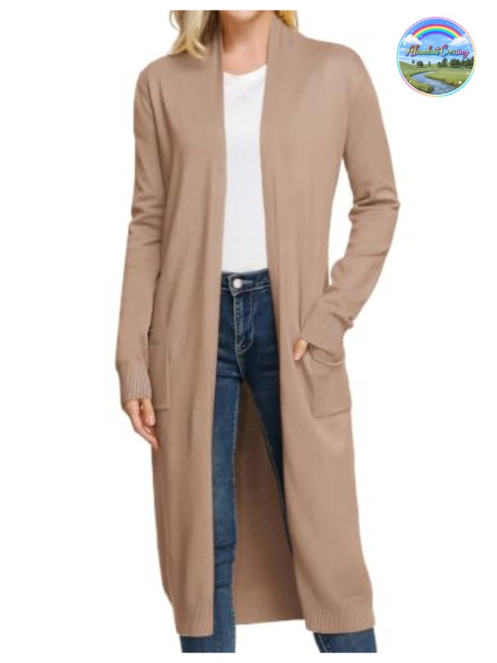 Open Front Maxi Long Knitted Cardigan Sweater Lightweight